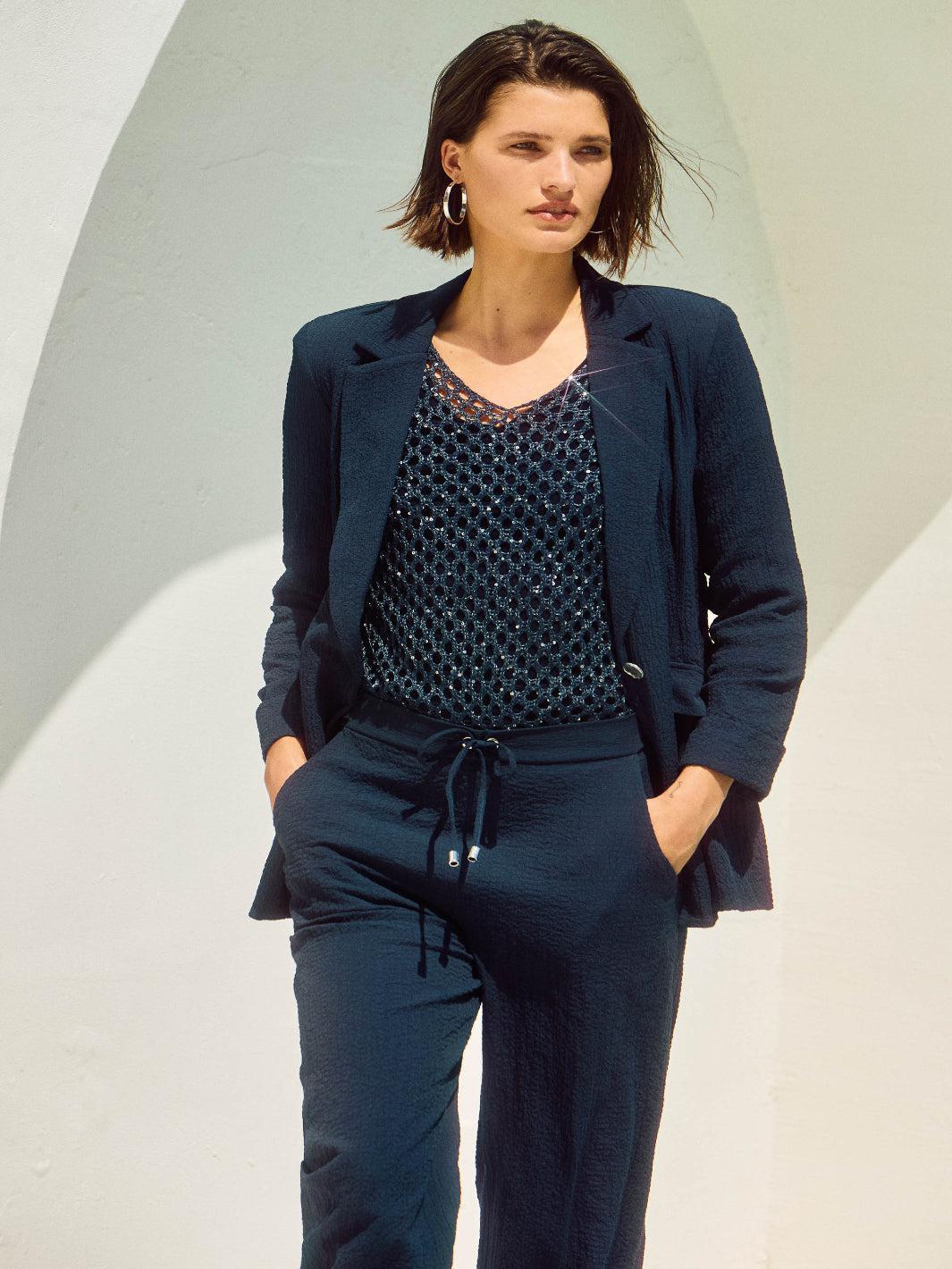Joseph Ribkoff Formal Hip-length Blazer In Midnight Navy 251082-Nicola Ross