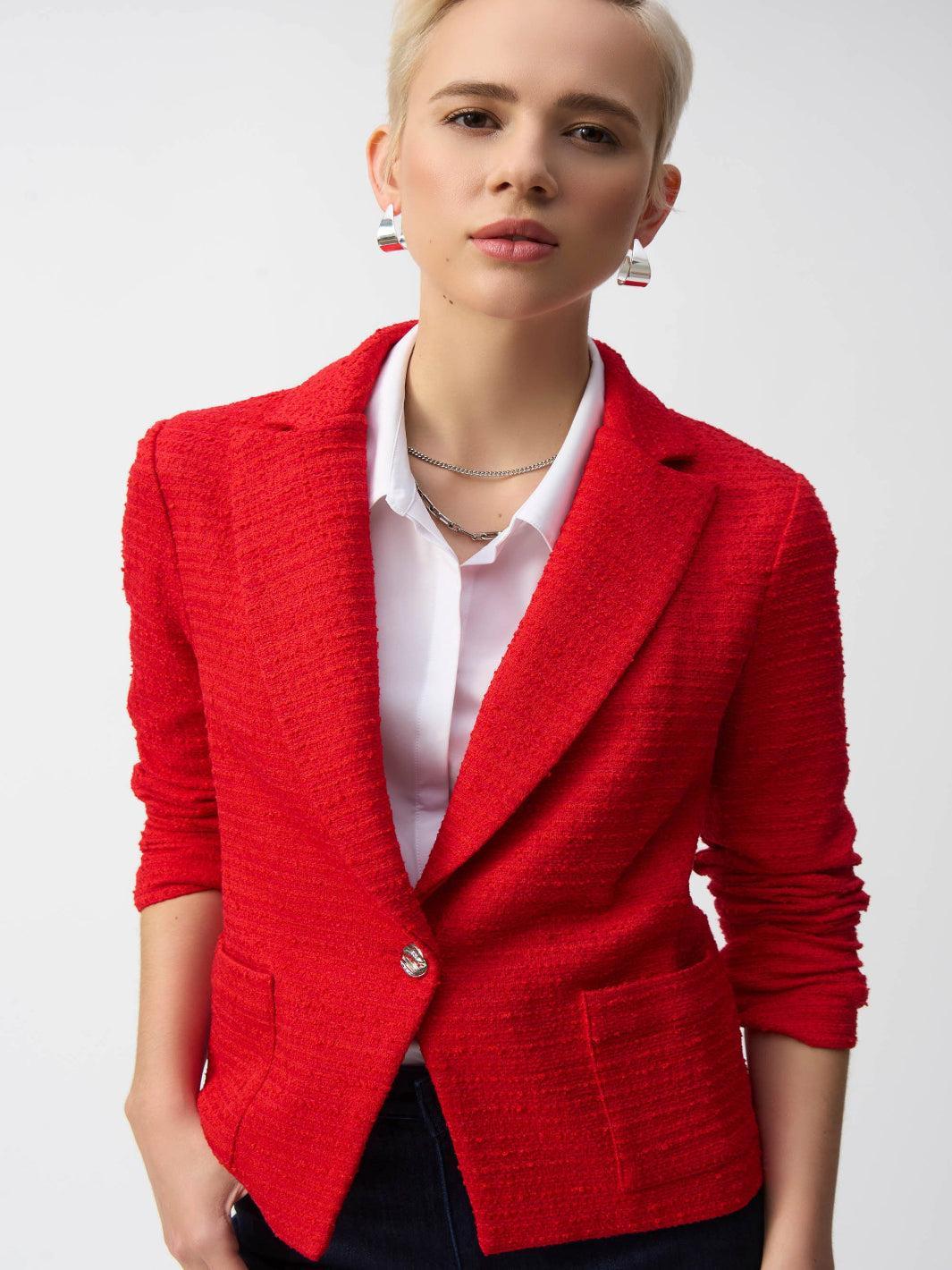 Joseph Ribkoff Formal Hip-length Blazer In Radiant Red 251239-Nicola Ross