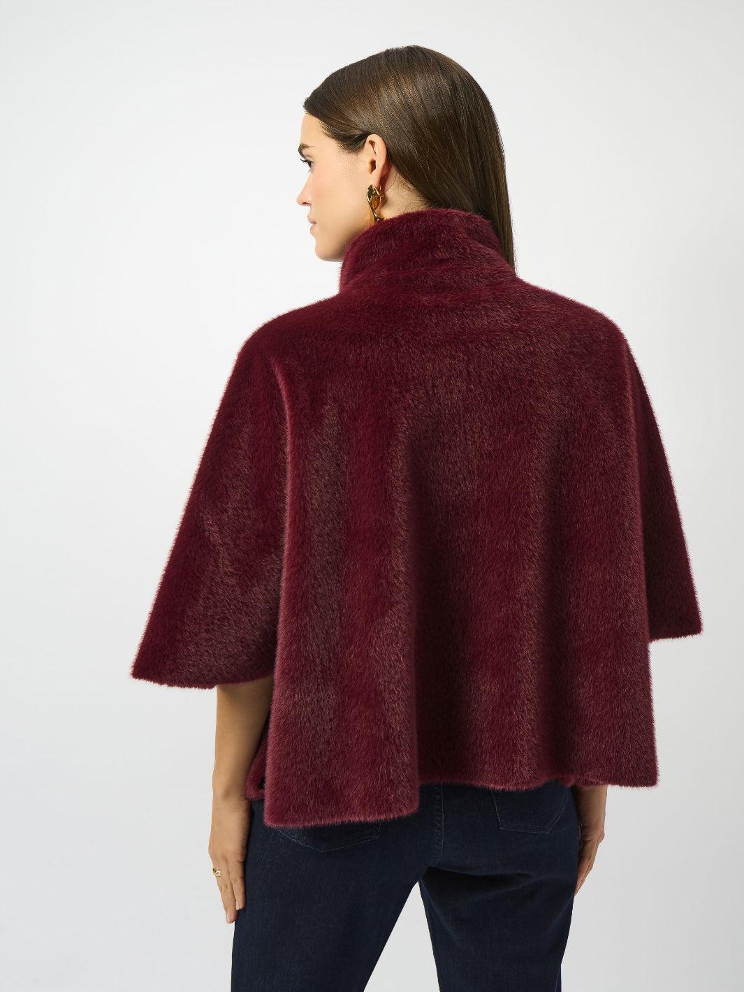 Joseph Ribkoff Formal Sleeveless Cape Top In Merlot 253924-Nicola Ross