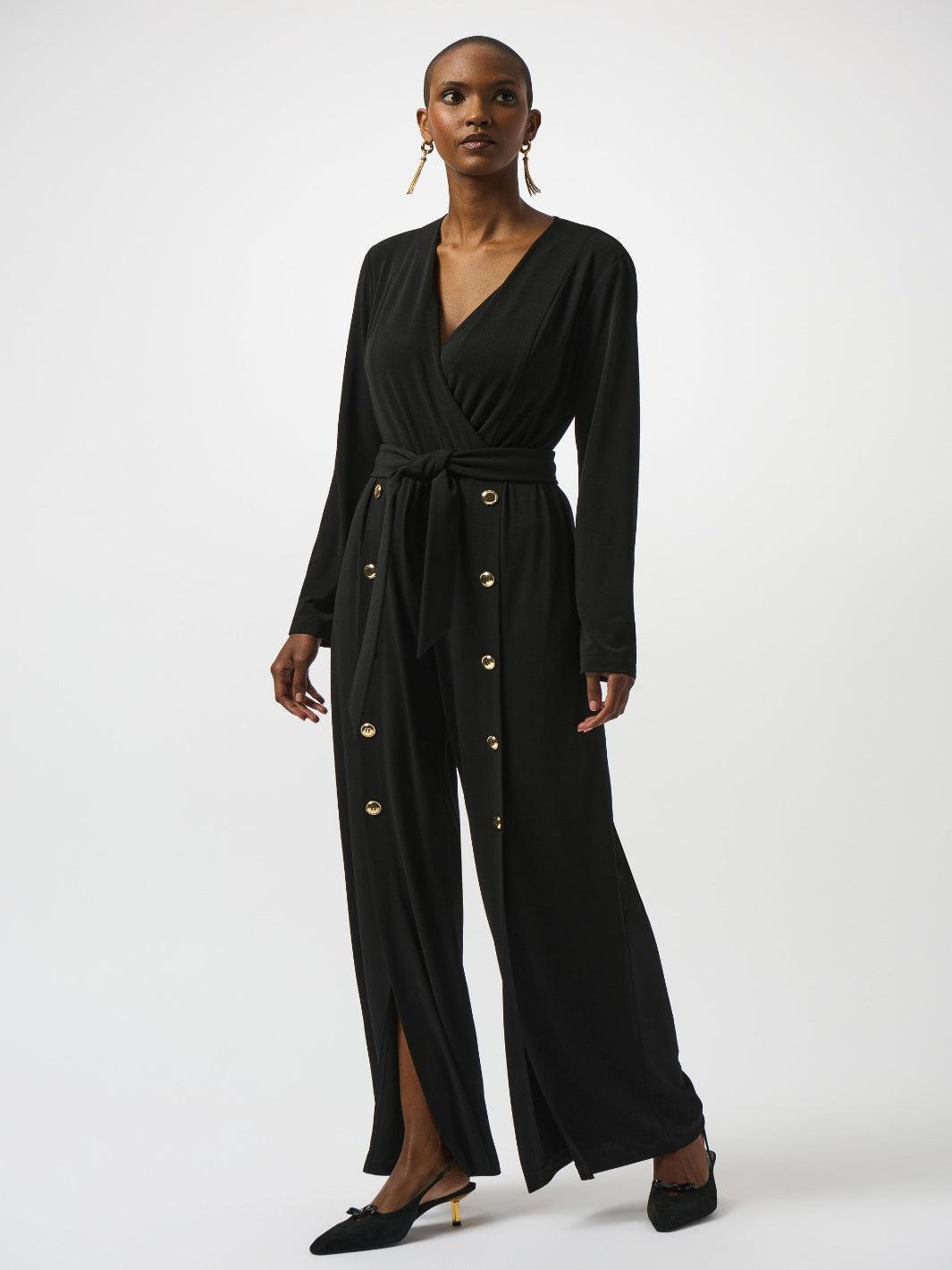 Joseph Ribkoff Formal V-neck Jumpsuit In Black 253119-Nicola Ross