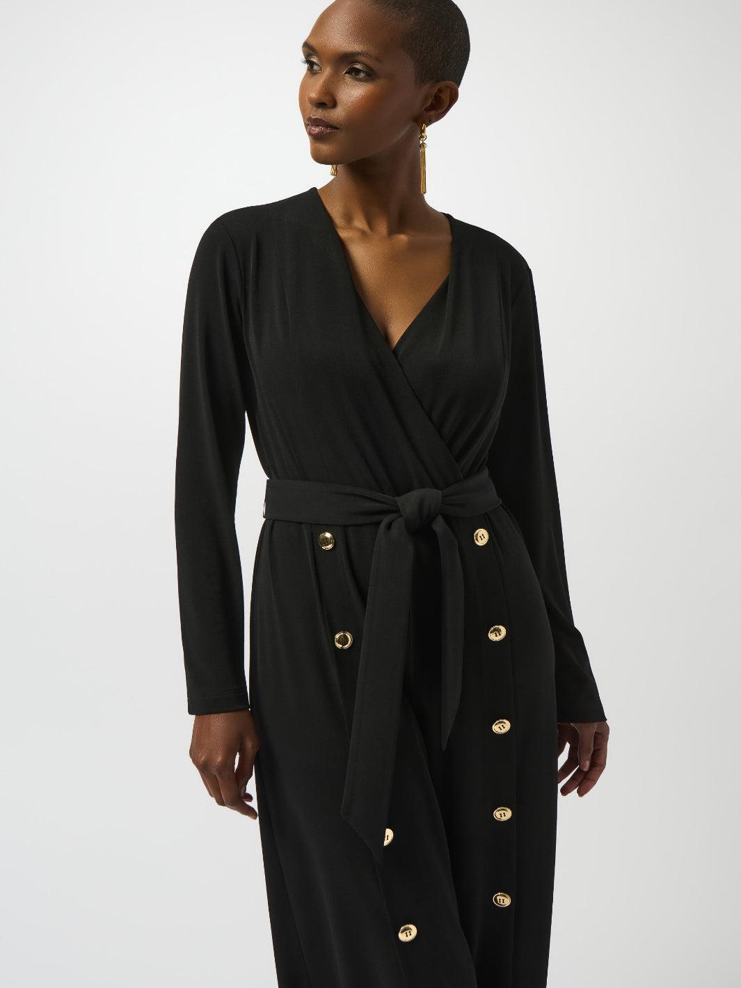 Joseph Ribkoff Formal V-neck Jumpsuit In Black 253119-Nicola Ross