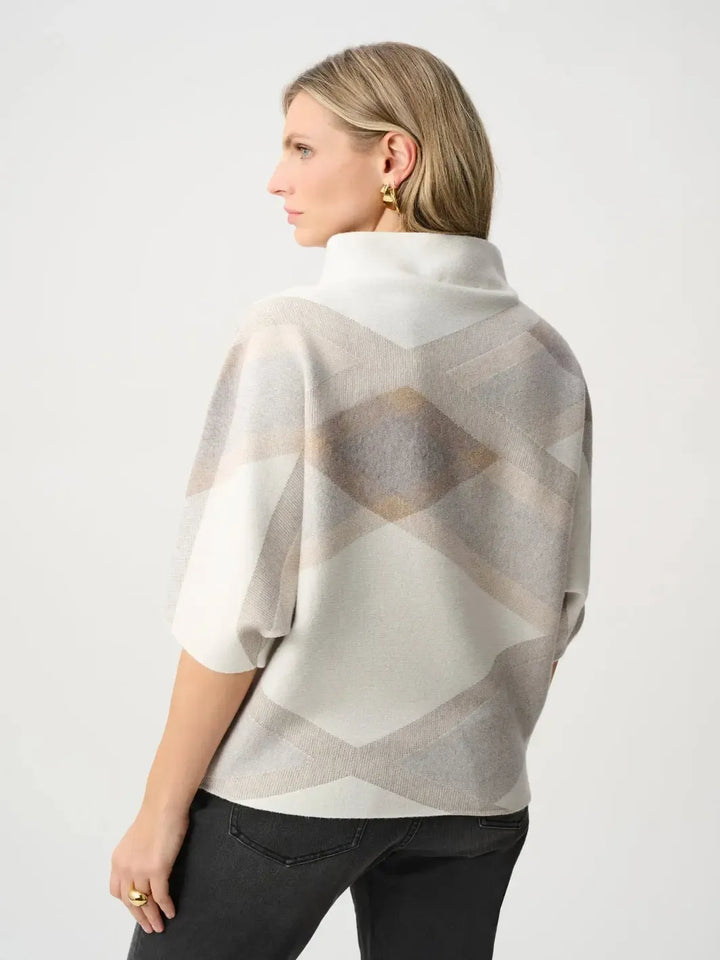 Joseph Ribkoff Geo Knit In White/Multi 263947-Nicola Ross