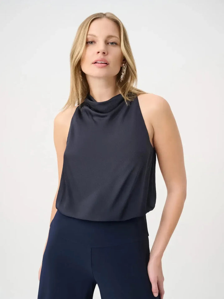 Joseph Ribkoff Halter Neck Jumpsuit In Midnight Blue 264728-Nicola Ross