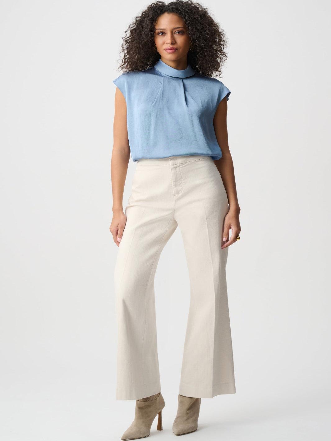 Joseph Ribkoff High Neck Top In Chambray 263022-Nicola Ross