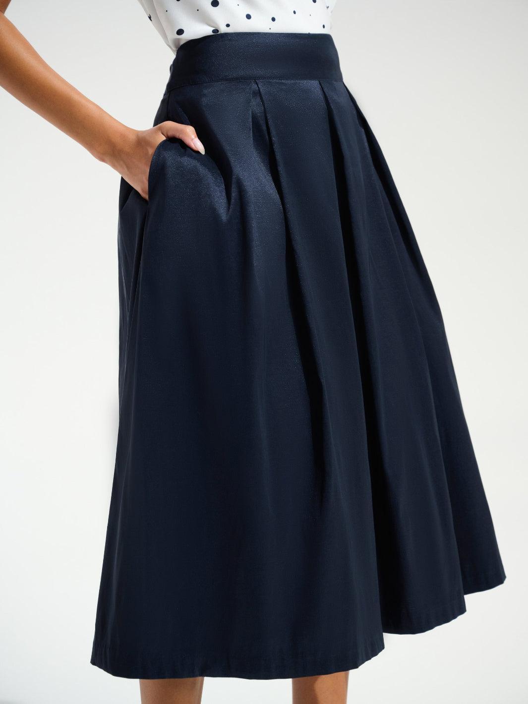 Joseph Ribkoff High Waist A-line Skirt In Midnight Blue 261757-Nicola Ross