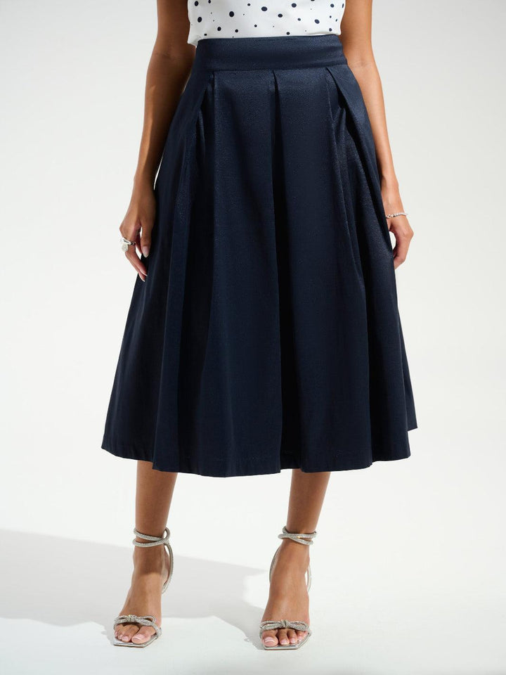 Joseph Ribkoff High Waist A-line Skirt In Midnight Blue 261757-Nicola Ross