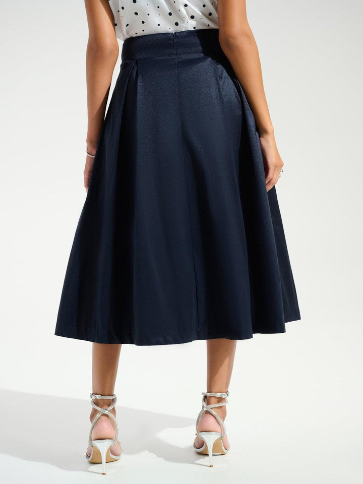 Joseph Ribkoff High Waist A-line Skirt In Midnight Blue 261757-Nicola Ross