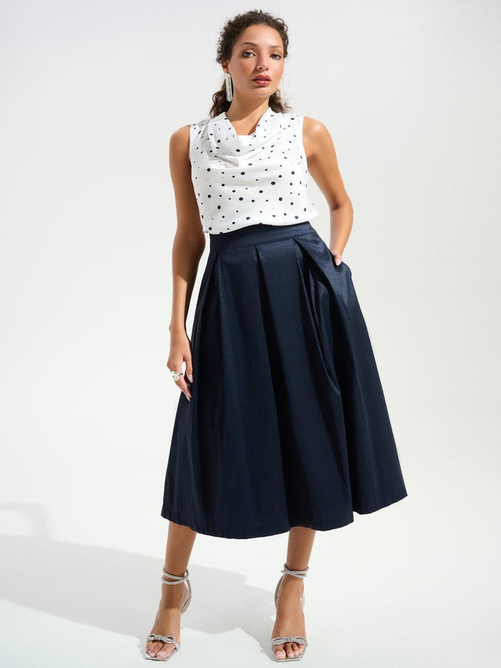 Joseph Ribkoff High Waist A-line Skirt In Midnight Blue 261757-Nicola Ross