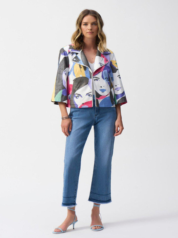 Joseph Ribkoff High-Waisted Flare Jeans In Vintage Blue 251957-Nicola Ross