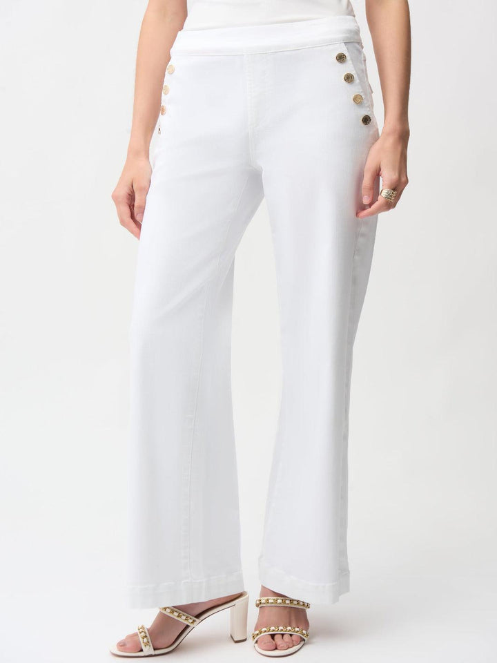 Joseph Ribkoff High-Waisted Trousers In White 261972-Nicola Ross