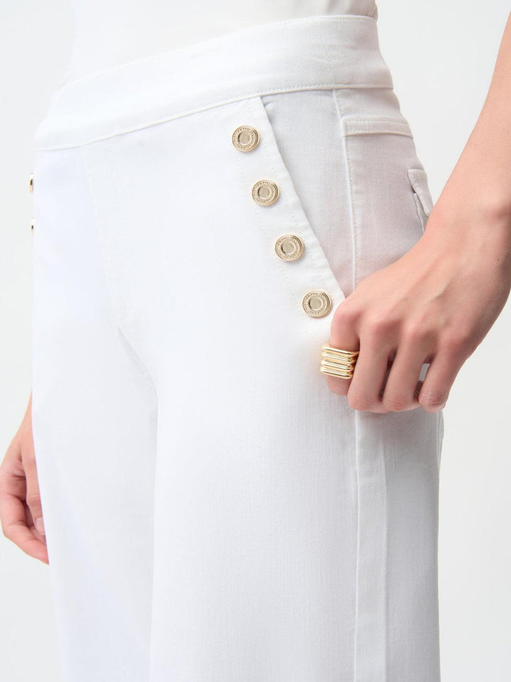 Joseph Ribkoff High-Waisted Trousers In White 261972-Nicola Ross