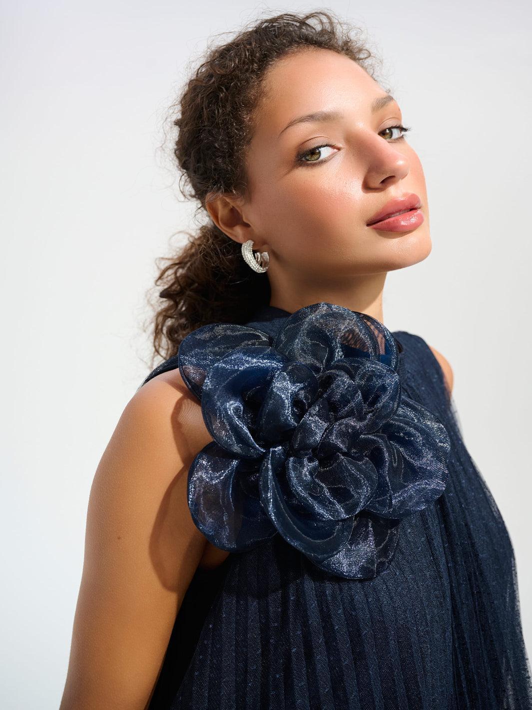 Joseph Ribkoff High-neck Dress In Midnight Blue 261737 – Nicola Ross