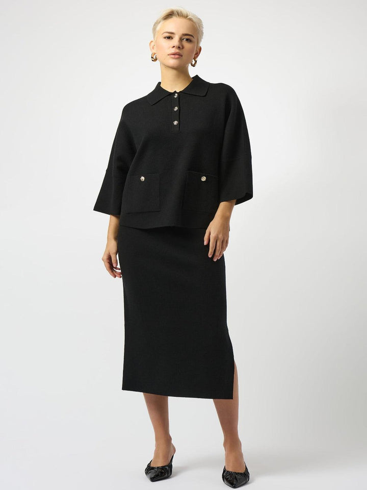 Joseph Ribkoff High-rise Midi Skirt In Black 243967F25-Nicola Ross