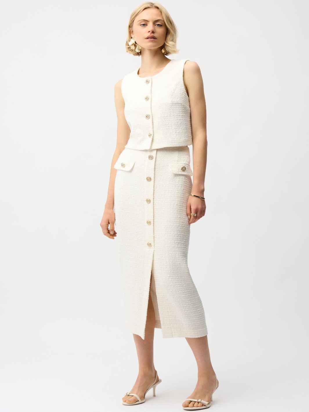Joseph Ribkoff High-waist Skirt In Off-White 261301-Nicola Ross