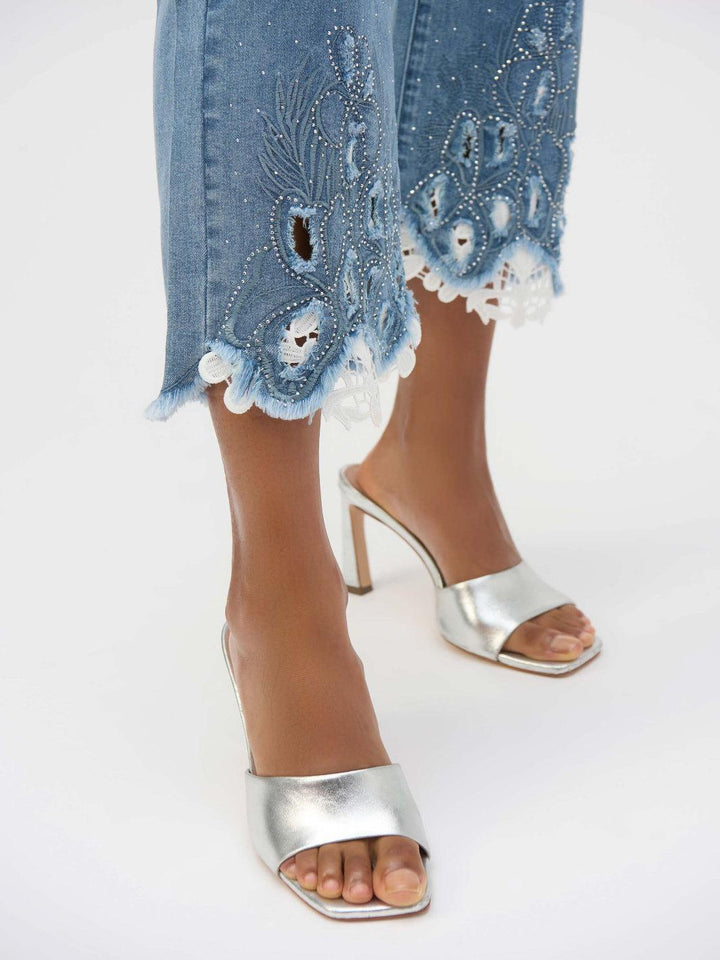 Joseph Ribkoff High-waisted Cropped Jeans In Denim Blue 252910-Nicola Ross
