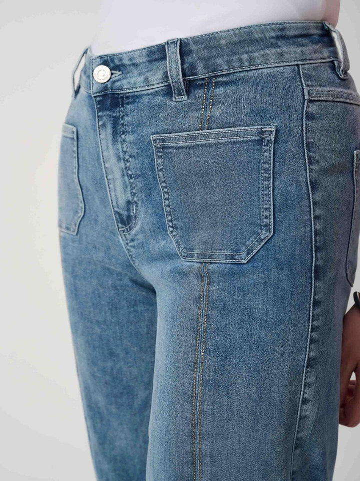 Joseph Ribkoff High-waisted Cropped Trousers In Vintage Blue 241903SS25-Nicola Ross