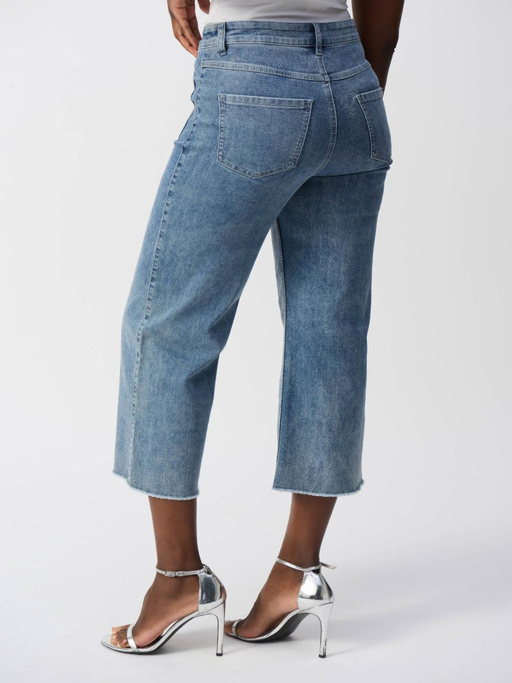 Joseph Ribkoff High-waisted Cropped Trousers In Vintage Blue 241903SS25-Nicola Ross