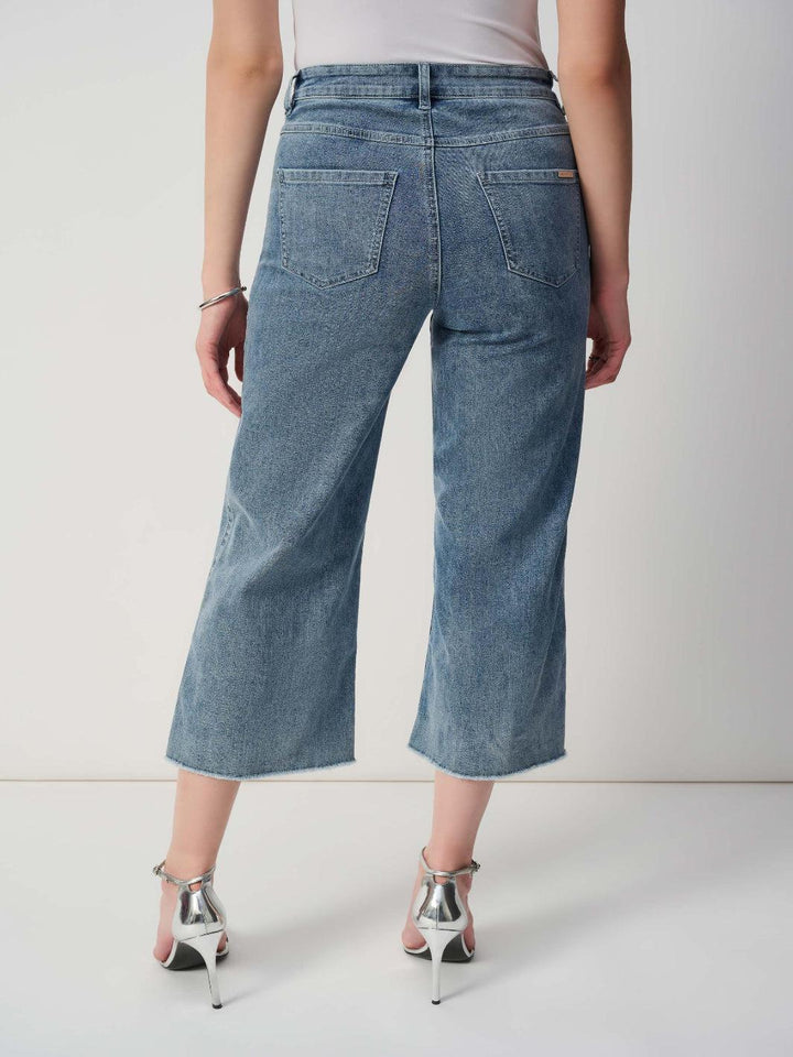 Joseph Ribkoff High-waisted Cropped Trousers In Vintage Blue 241903SS25-Nicola Ross