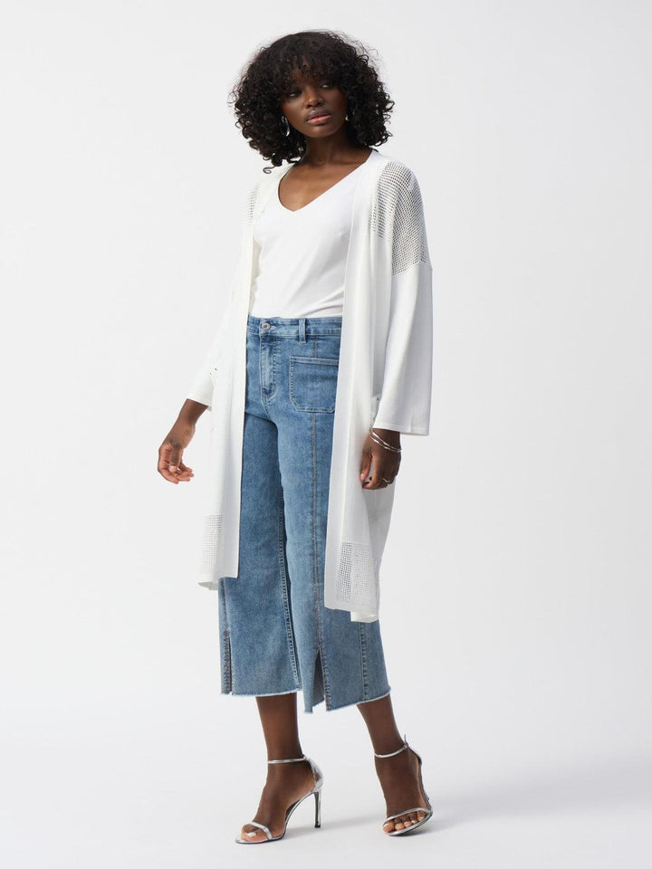Joseph Ribkoff High-waisted Cropped Trousers In Vintage Blue 241903SS25-Nicola Ross