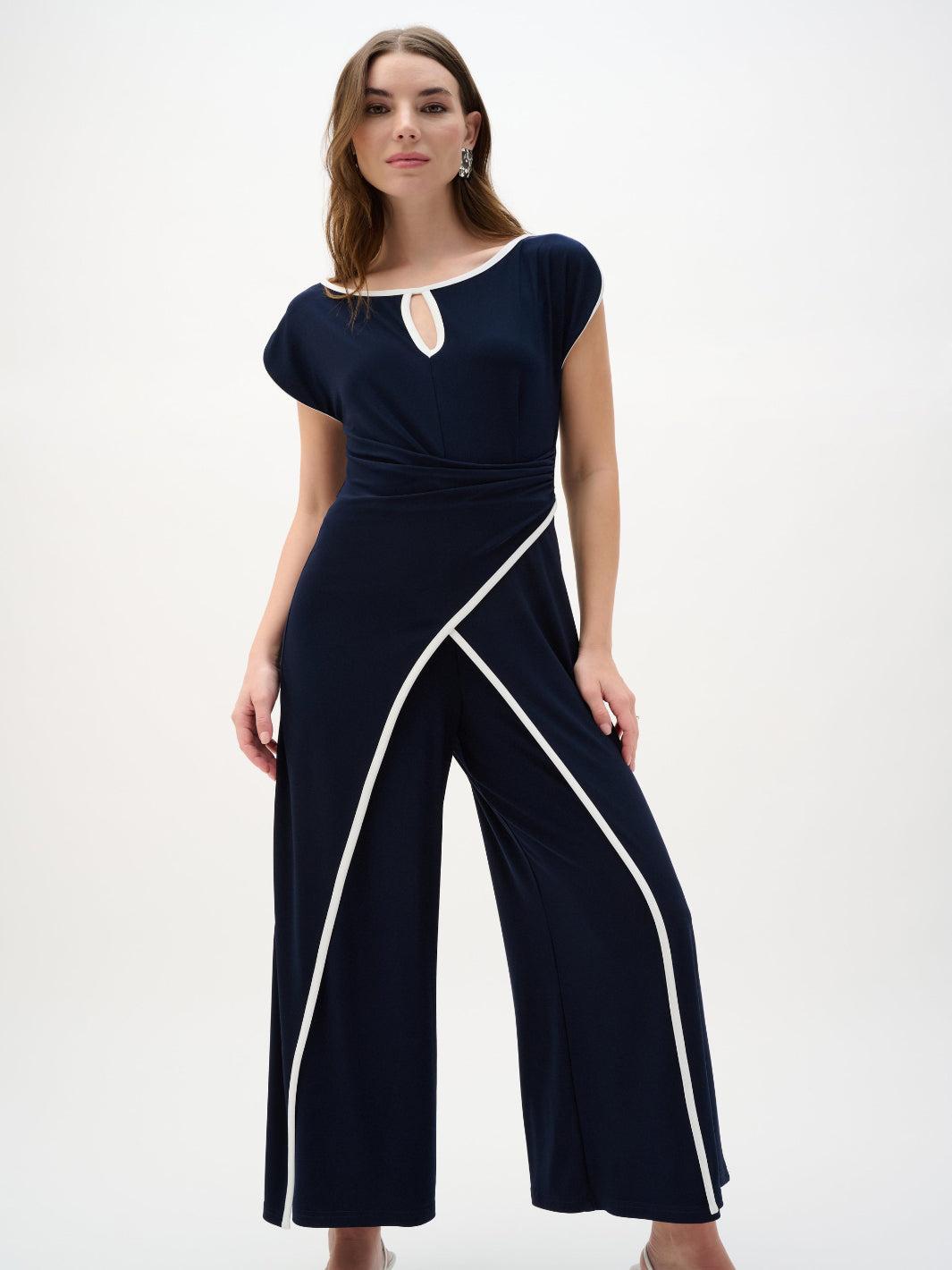 Joseph Ribkoff Jumpsuit In Midnight Blue/Vanilla 262092-Nicola Ross