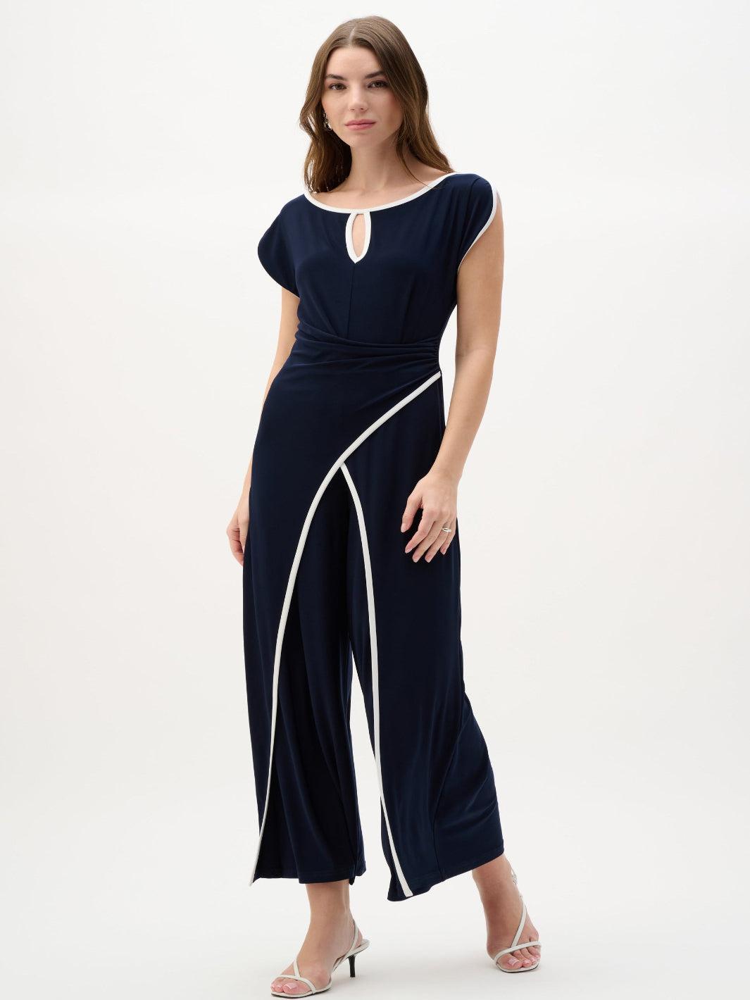 Joseph Ribkoff Jumpsuit In Midnight Blue/Vanilla 262092-Nicola Ross