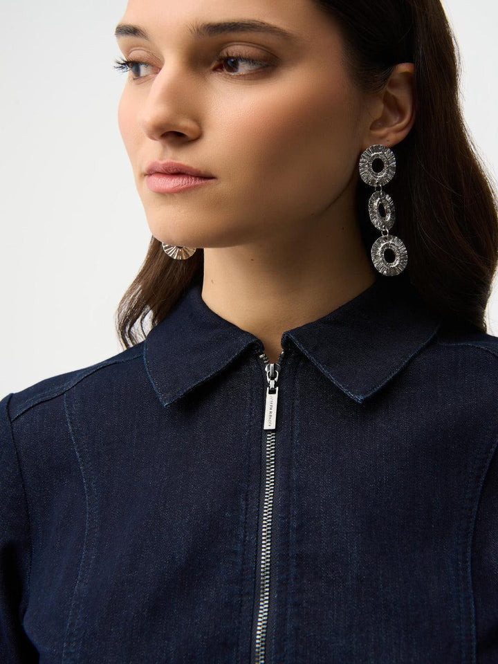 Joseph Ribkoff Knee-length Denim Shirt Dress 261900-Nicola Ross