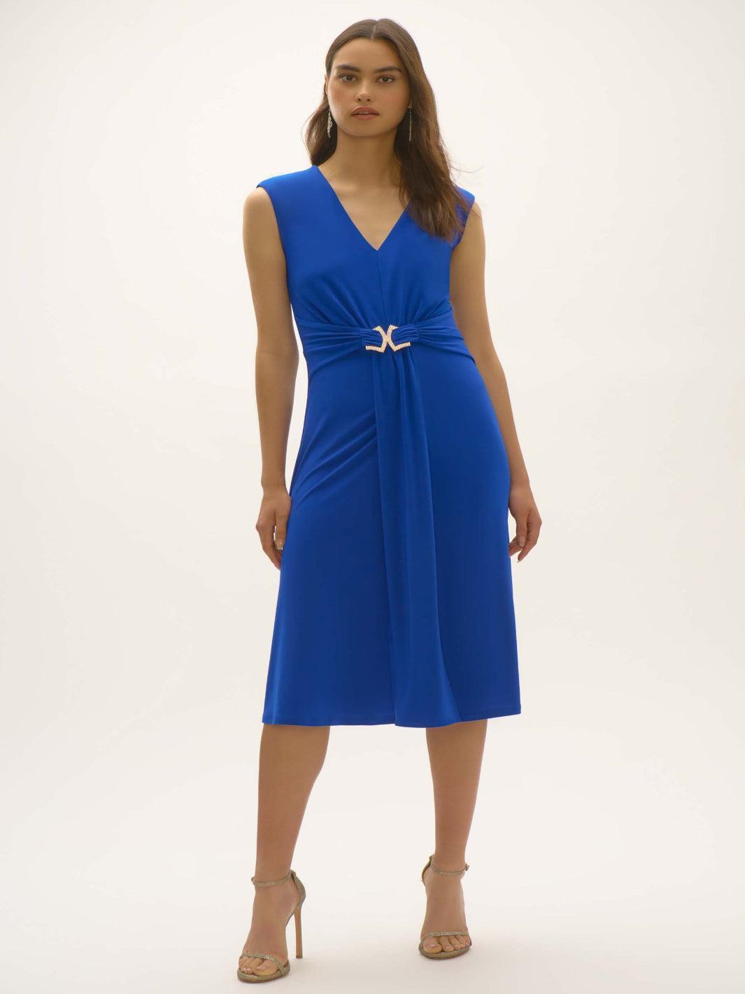 Joseph Ribkoff Knee-length Fit And Flare Dress In Royal Sapphire 252717-Occasion Wear-Guest of the wedding-Nicola Ross