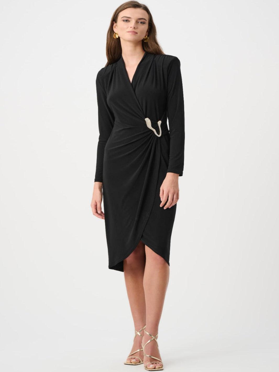 Joseph Ribkoff Knee-length Midi Dress In Black 263709-Nicola Ross