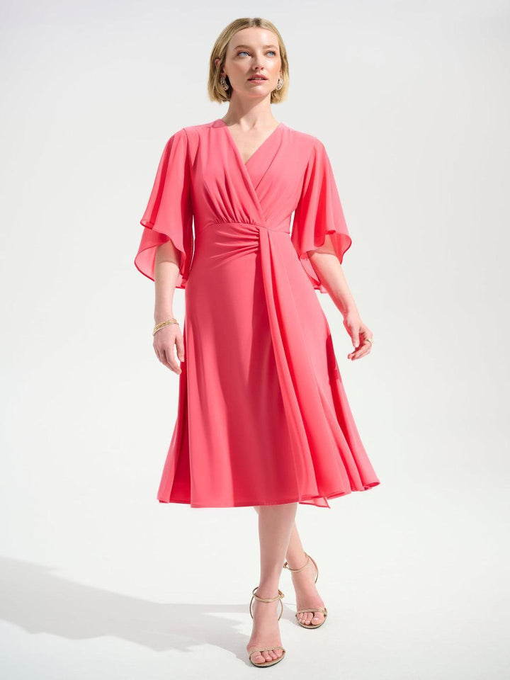 Joseph Ribkoff Knee-length Midi Dress In Coral 261710-Nicola Ross