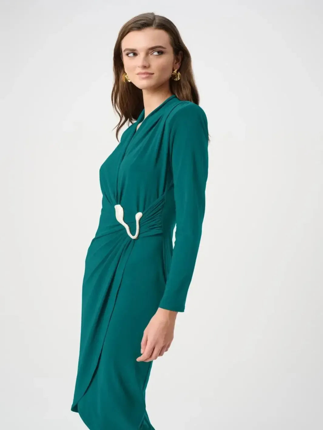 Joseph Ribkoff Knee-length Midi Dress In Opulent Green 263709-Nicola Ross