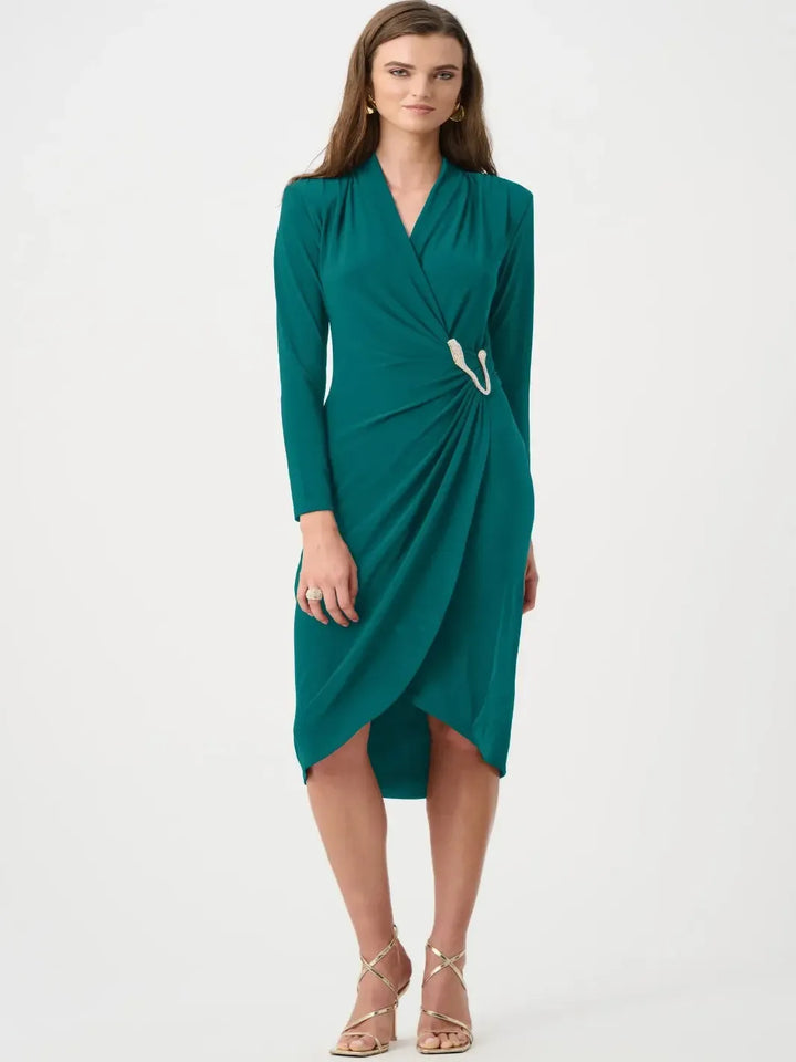 Joseph Ribkoff Knee-length Midi Dress In Opulent Green 263709-Nicola Ross