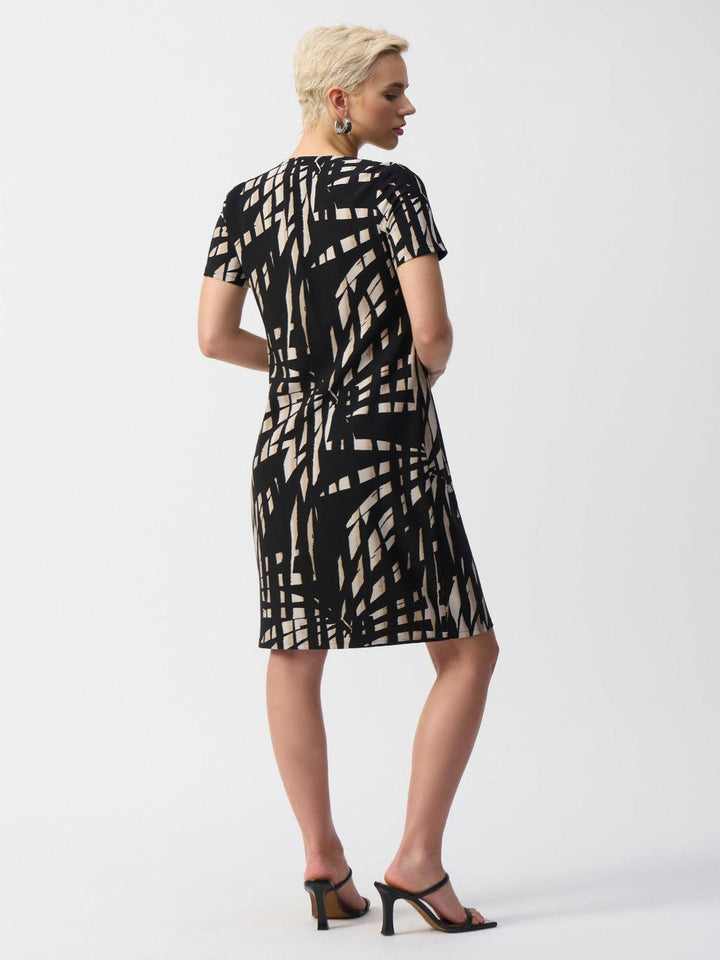 Joseph Ribkoff Knee-length Sheath Dress In Black/Multi 251266-Nicola Ross
