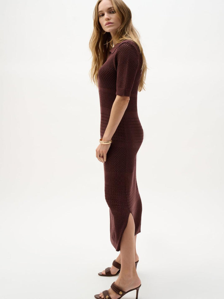 Joseph Ribkoff Knit Midi Dress In Mahogony 262931-Nicola Ross