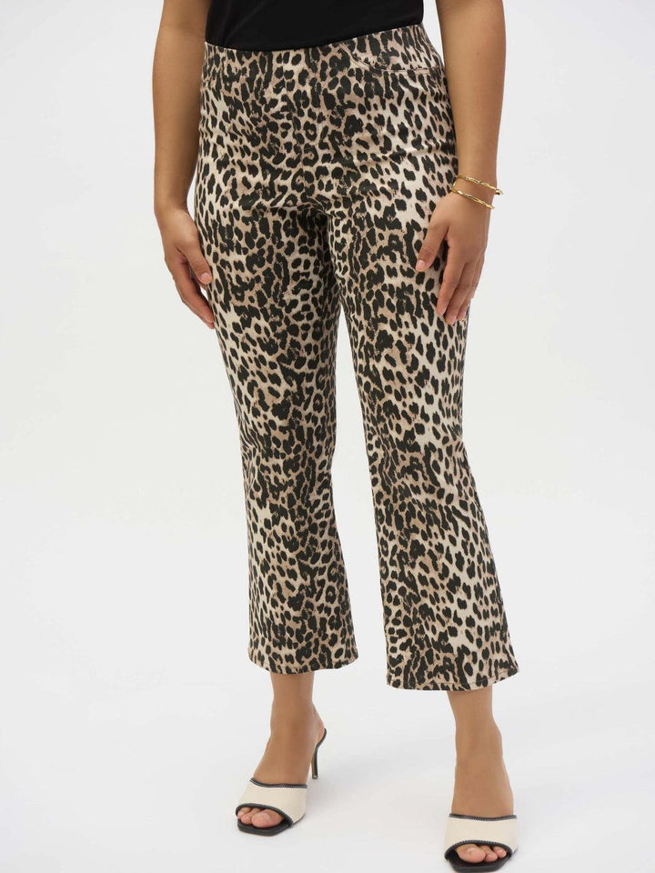 Joseph Ribkoff Leopard Print Flare Trousers In Beige/Black 252907-Nicola Ross