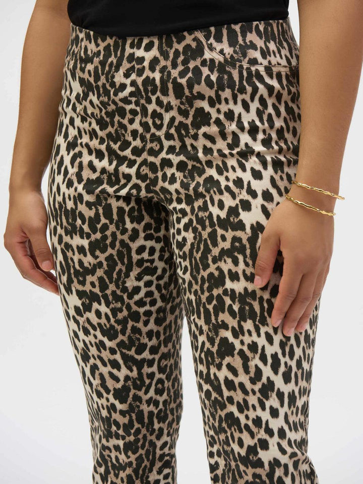 Joseph Ribkoff Leopard Print Flare Trousers In Beige/Black 252907-Nicola Ross