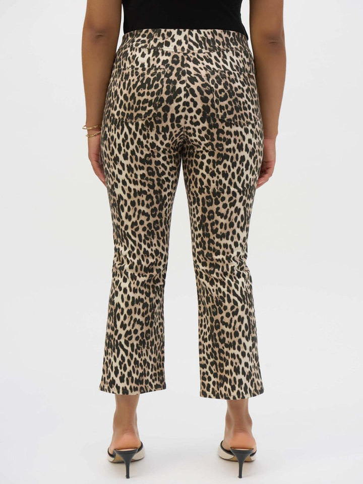 Joseph Ribkoff Leopard Print Flare Trousers In Beige/Black 252907-Nicola Ross