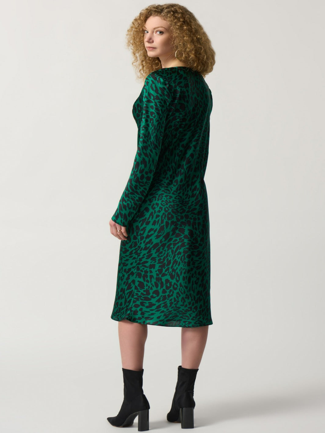 Joseph Ribkoff - Leopard Print Sheath Dress in Green 233115-Nicola Ross