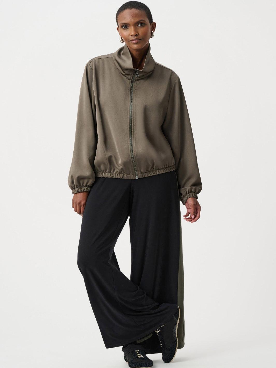 Joseph Ribkoff Lightweight Zip-Up Bomber Jacket In Avocado 263614-Nicola Ross