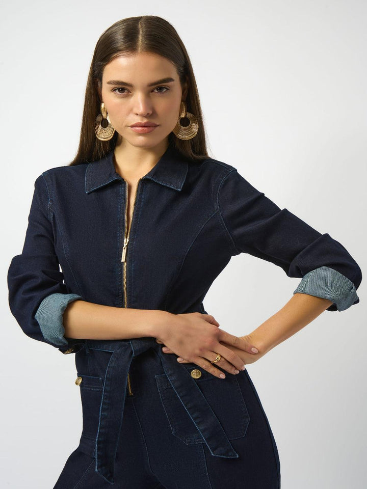 Joseph Ribkoff Long Sleeve Utility Jumpsuit In Indigo 253948-Nicola Ross