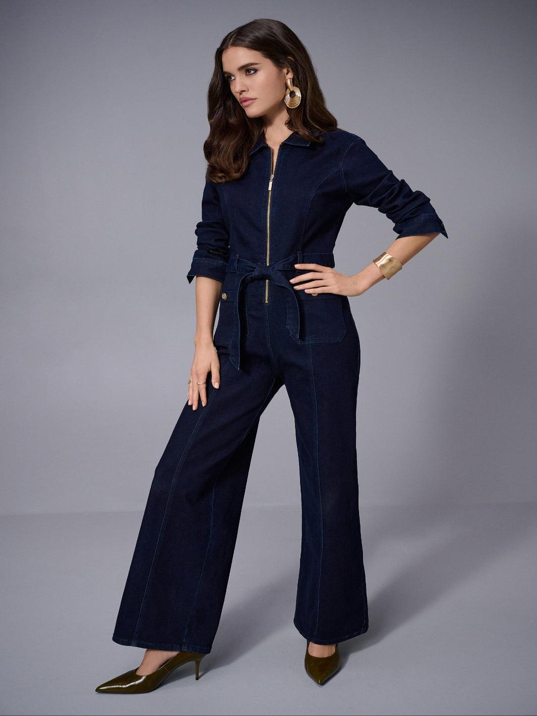 Joseph Ribkoff Long Sleeve Utility Jumpsuit In Indigo 253948-Nicola Ross