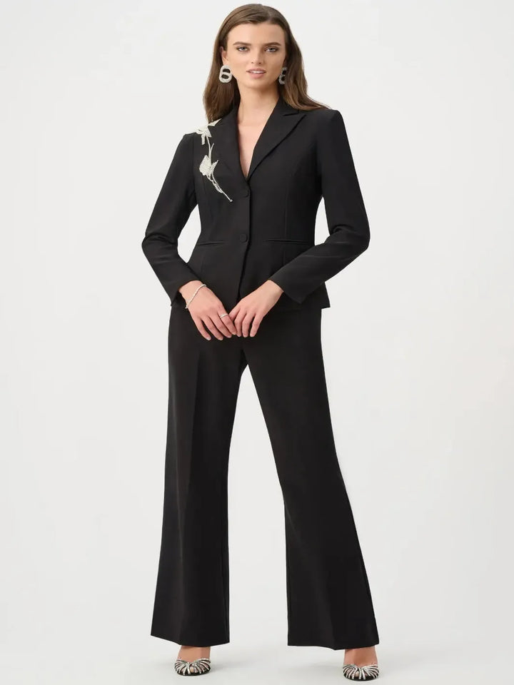 Joseph Ribkoff Luxe Flared Trousers In Black 263746-Nicola Ross