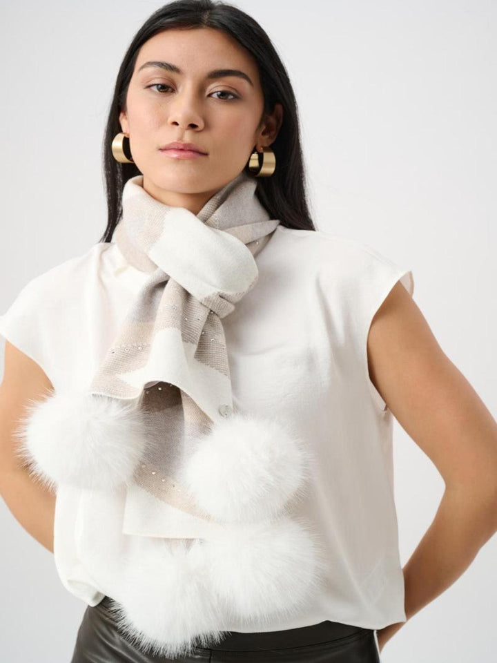 Joseph Ribkoff Luxury Scarf In Winter White/Multi 263981-Nicola Ross