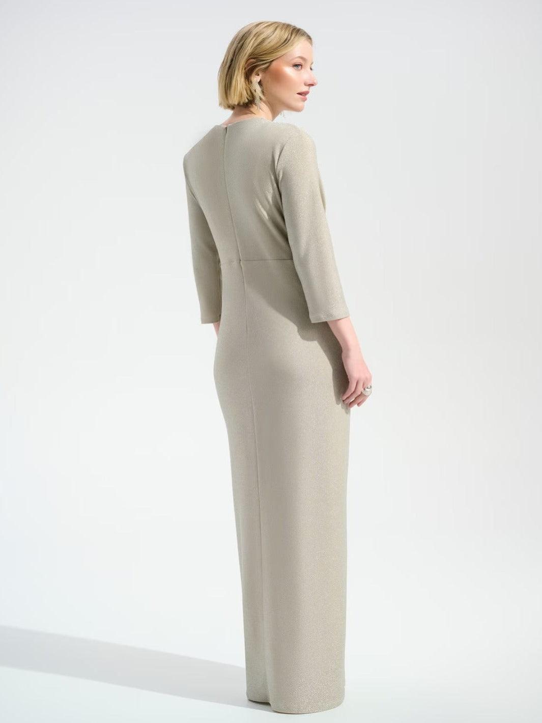 Joseph Ribkoff Maxi Shimmer Dress In Champagne 261743 – Nicola Ross