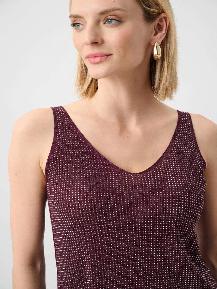 Joseph Ribkoff Metallic Knitted Camisole In Elderberry 252915F26-Nicola Ross