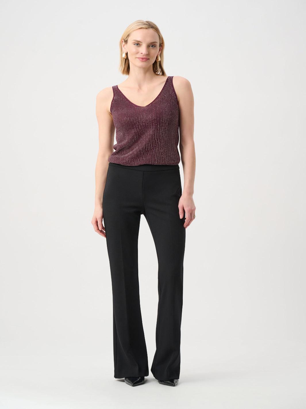 Joseph Ribkoff Metallic Knitted Camisole In Elderberry 252915F26-Nicola Ross