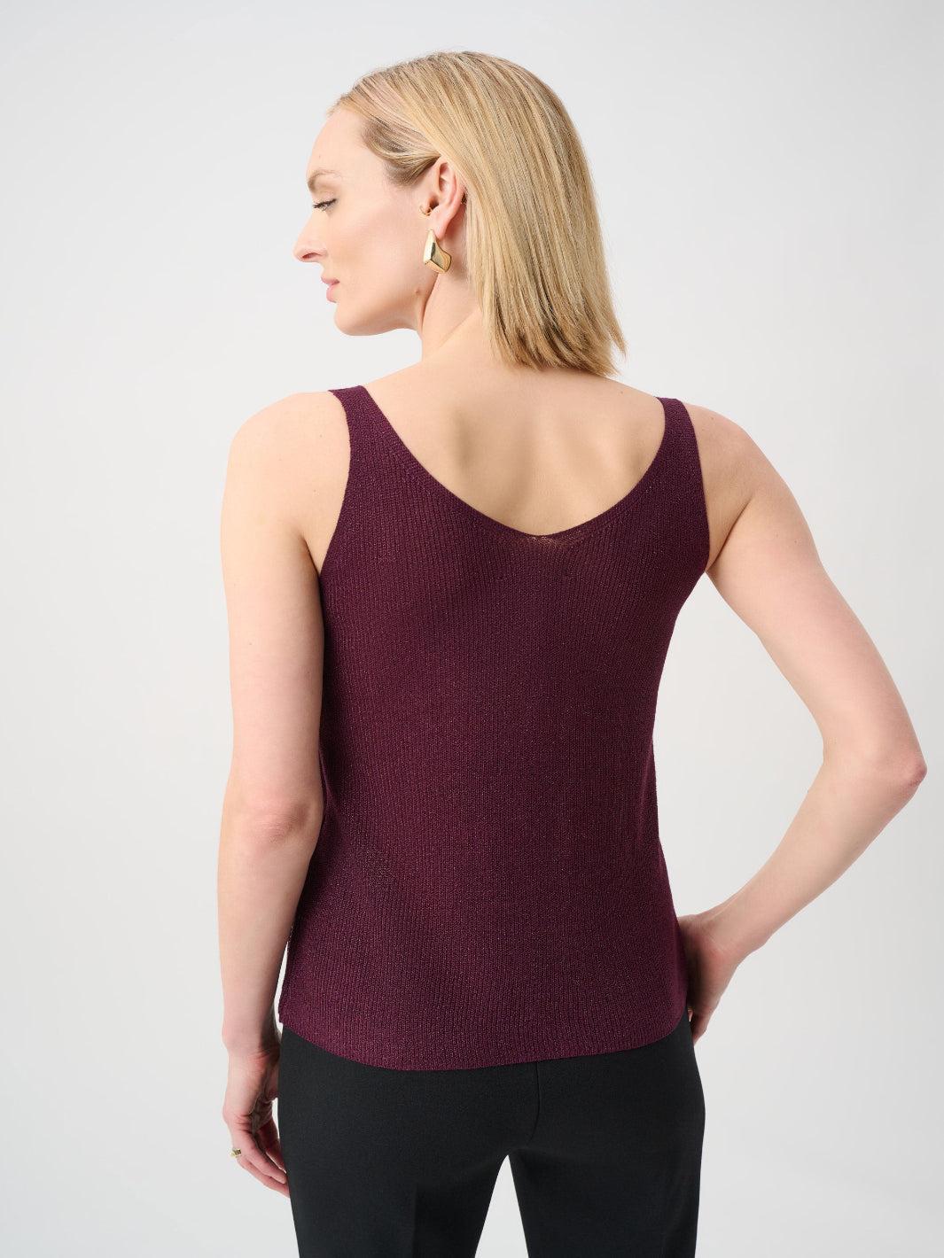 Joseph Ribkoff Metallic Knitted Camisole In Elderberry 252915F26-Nicola Ross
