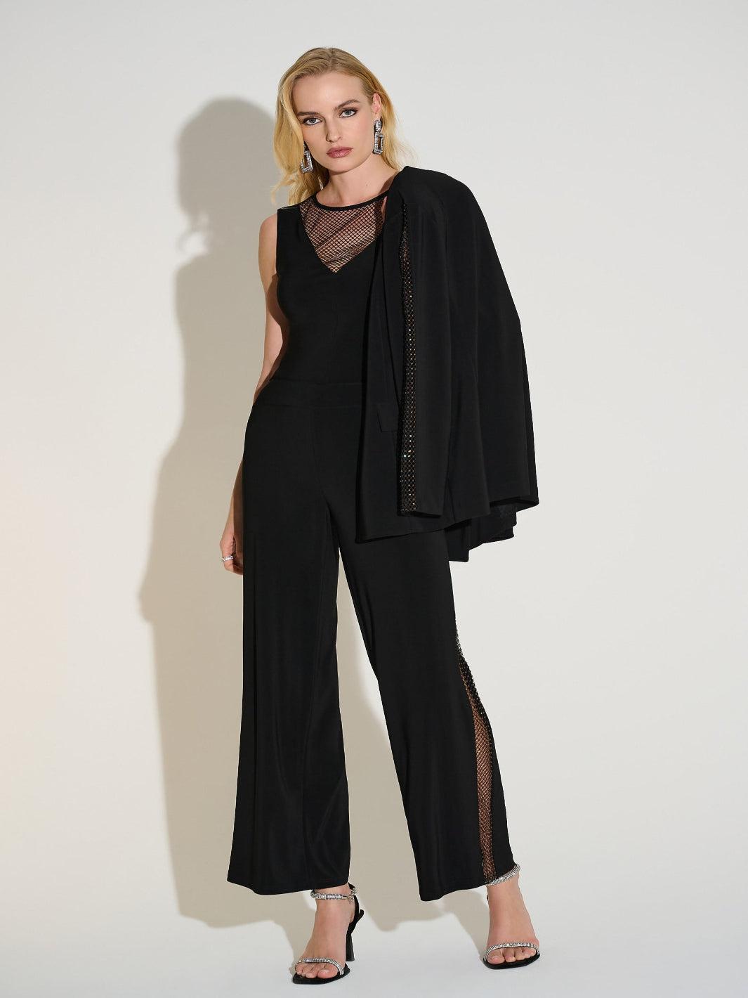 Joseph Ribkoff Mid-rise Wide-leg Trousers In Black 253729-Nicola Ross