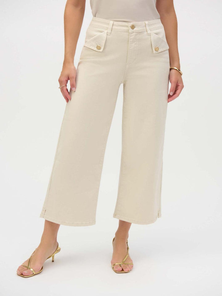 Joseph Ribkoff Mid-rise Wide-leg Trousers In Greige 252914-Nicola Ross