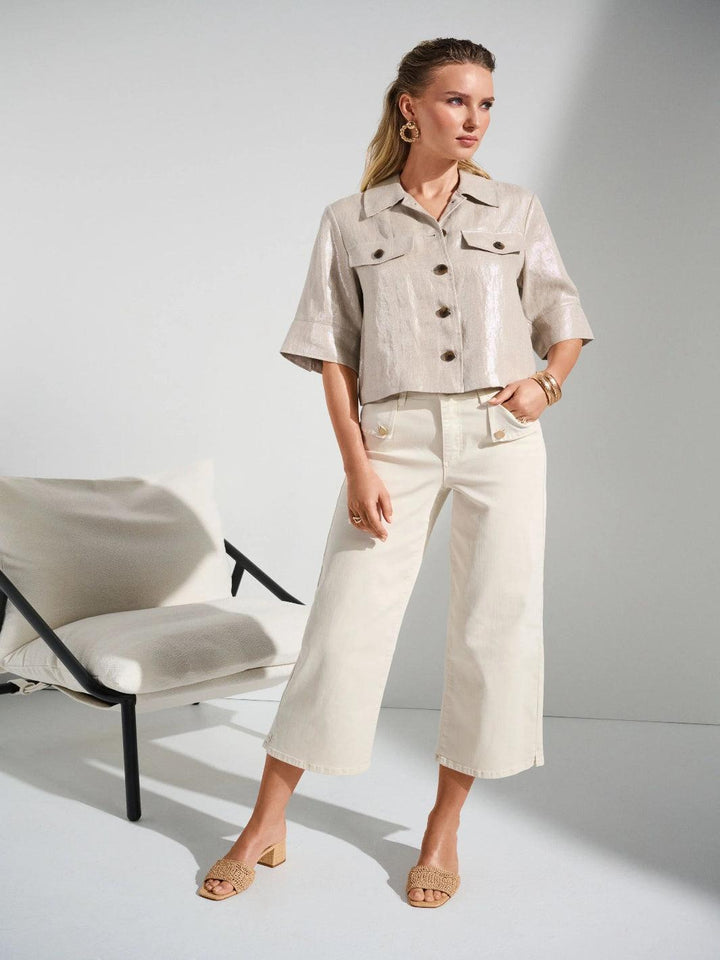Joseph Ribkoff Mid-rise Wide-leg Trousers In Greige 252914-Nicola Ross