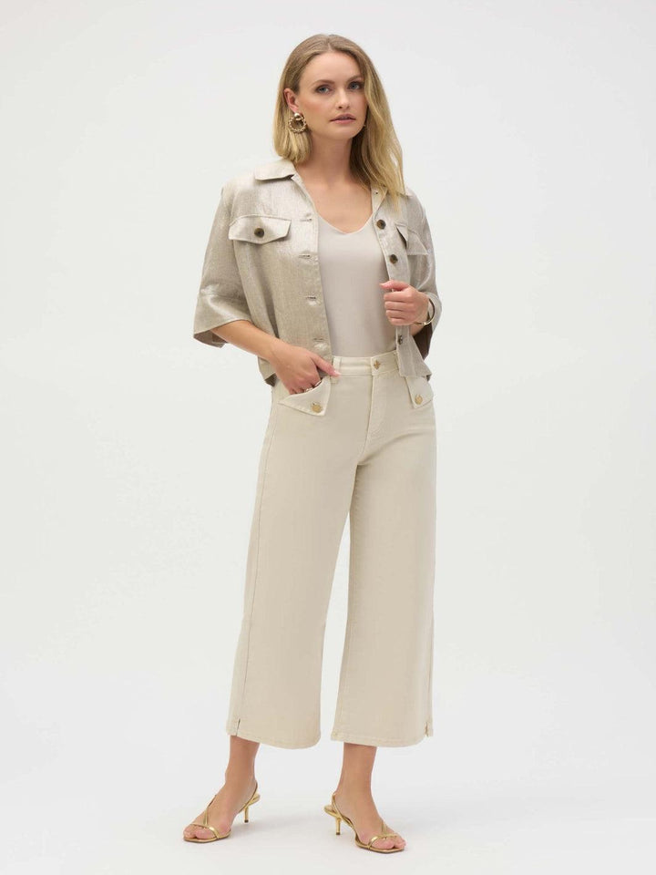 Joseph Ribkoff Mid-rise Wide-leg Trousers In Greige 252914-Nicola Ross